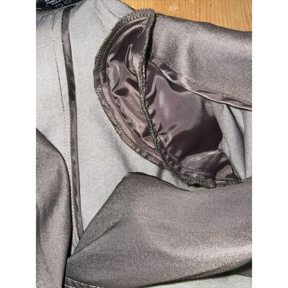 Robert Louis Brown Collared Belted 2 Pocket Puff Shoulder Blazer Jacket Medium - Picture 6 of 8